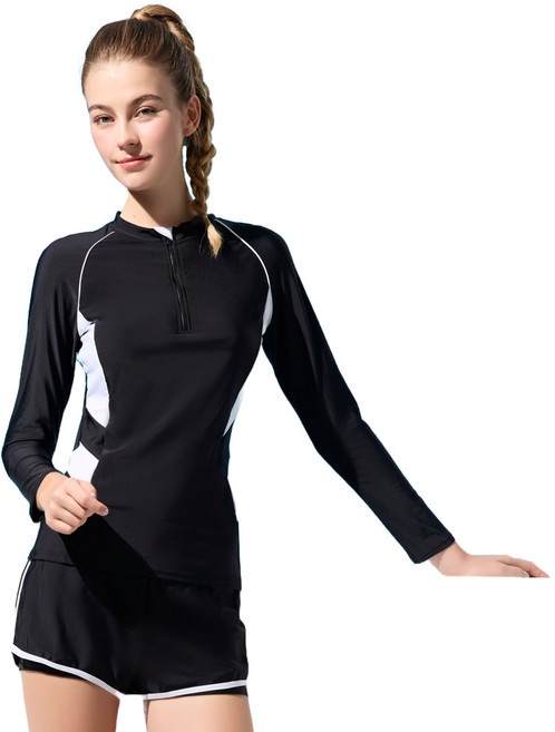 夏之戀SUMMERLOVE大女衝浪裝二件式泳衣S25707 長袖防曬快乾, 3L-05