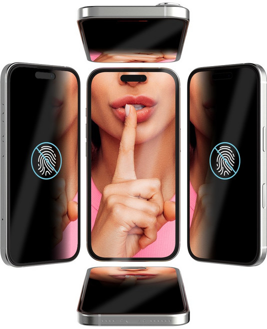 5세컨즈 360도 전방향 사생활보호 지문방지 강화유리 1매, 1개