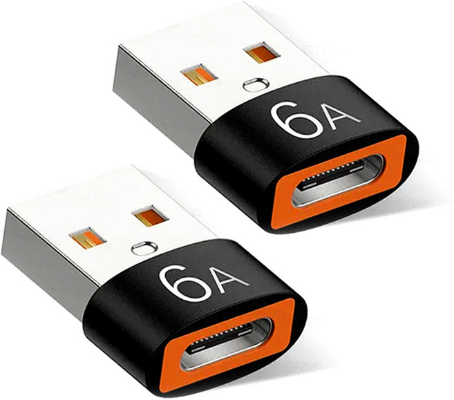 제이스마트 6A 고속 C타입 to USB A 3.0 변환젠더, 2cm, 블랙, 2개