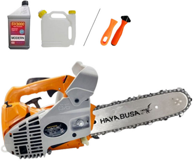 하야부사 10인치 엔진톱 H2600 II 가지 치기 톱 탑핸들 체인톱 가벼운 한손 기계톱 엔진오일 포함, 1개