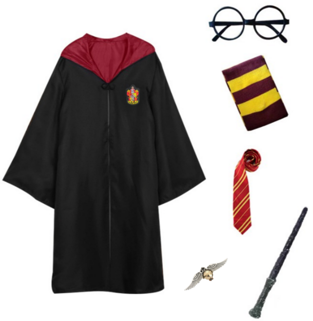 핫스윗 마법사 코스튬 마법 망토 5종 세트 + 목걸이 남녀공용