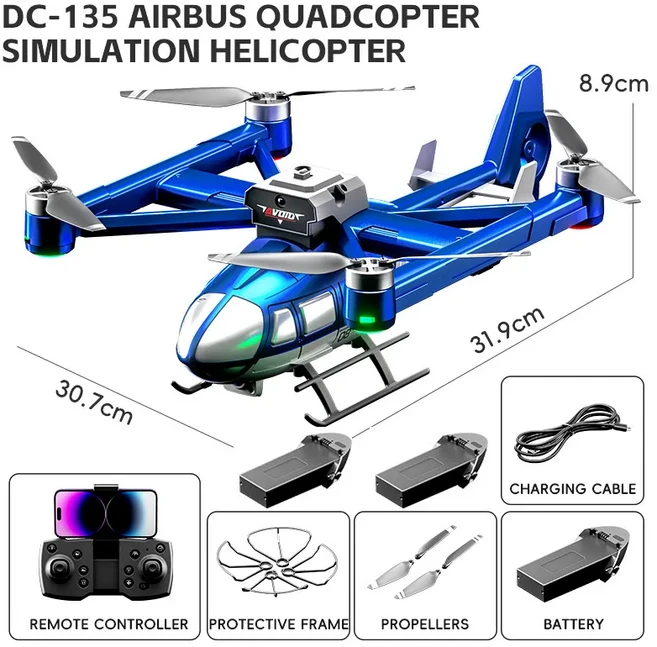시뮬레이션 에어 버스 브러시리스 헬리콥터 듀얼 카메라 RC 드론 Quadcopter 장난감 장애물 회피 비행기, 06 Blue 3 battery