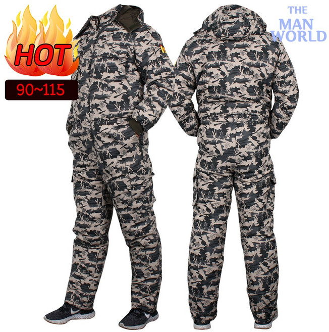 [더맨월드] DH 카모 방수 스즈끼 겨울 남자 방한복 일체형 작업복 근무복 정비복 빅사이즈