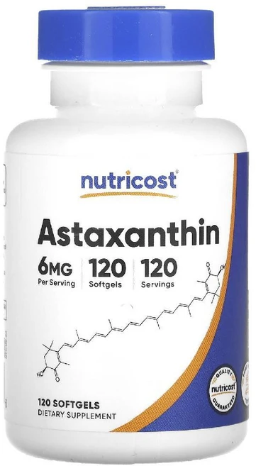 뉴트리코스트 아스타잔틴 아스타크산틴 6mg 120소프트젤 헤마토코쿠스 Astaxanthin, 1개, 120정 - 쿠팡