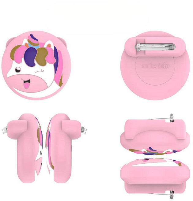 에어태그 팔찌 시계 밴드가 귀여운 만화 패턴 에어 태그 홀더 나일론 보호용 손목 밴드 커버 케이스 노인, 11. Cute Brooch-A, 1개