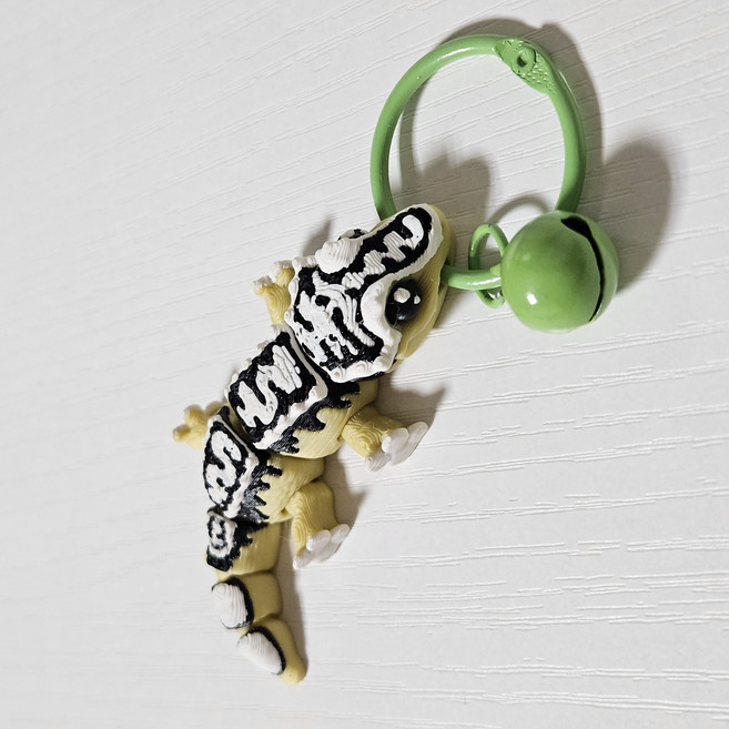 크레스티드 게코 도마뱀 키링, 1개, 그린