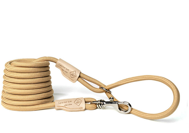 아띠지기 코드형 스트롱 강아지 리드줄, 올베이지, 1개