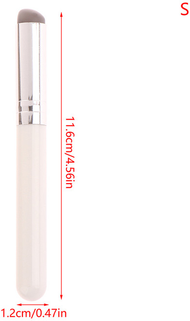 Q총알 라운드 헤드 실리콘 앵글 컨실러 브러시 손가락 끝과 같은 소프트 휴대용 립, 1개, 01 S