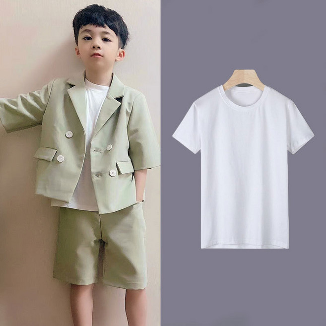 男童西裝套裝 短袖 夏季 英倫風格 正式場合 花童禮服 兒童走秀服 透氣舒適 小紳士造型