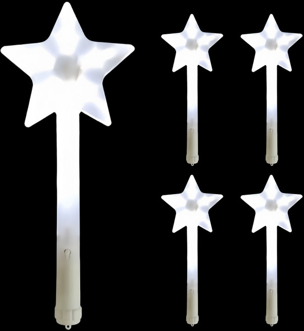 작은별이벤트 LED콘서트 파티 학예회 응원봉, 5개, 왕별 화이트