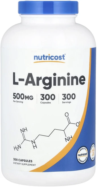 Nutricost L-알지닌 500mg 캡슐 300정, Nutricost L알지닌 500mg 캡슐 300정, 1개 - 쿠팡