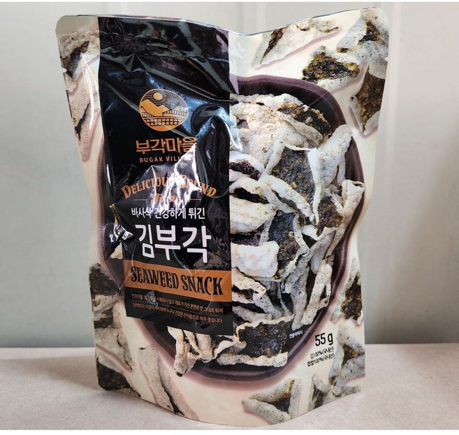 김부각 55g x 20봉 1상자 부각마을 튀각 김 부각 건강한 간식 쪽빛누리, 20개
