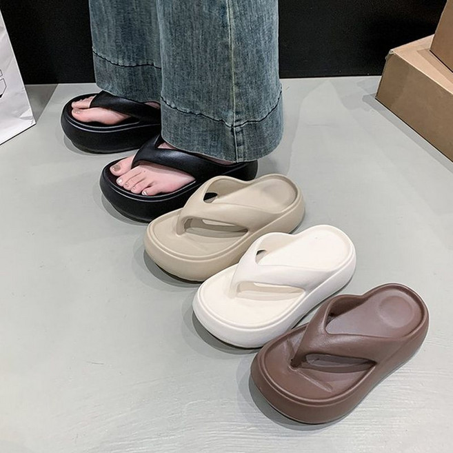 더구두 라운드 통굽 플랫폼 쪼리 슬리퍼 6cm -6304