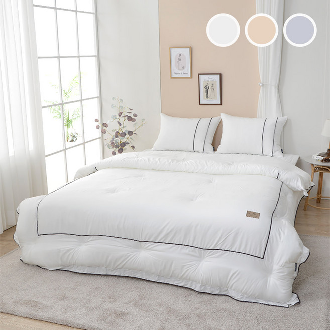수젠하우스 마이크로 모달 사계절 침구 폴리쉬 엣지 이불 패드 베개커버 세트