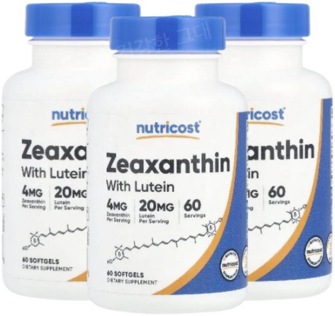 뉴트리코스트 제아잔틴 루테인 뉴테인 60소프트젤 3개 지아잔틴 Zeaxanthin, 60정 - 쿠팡
