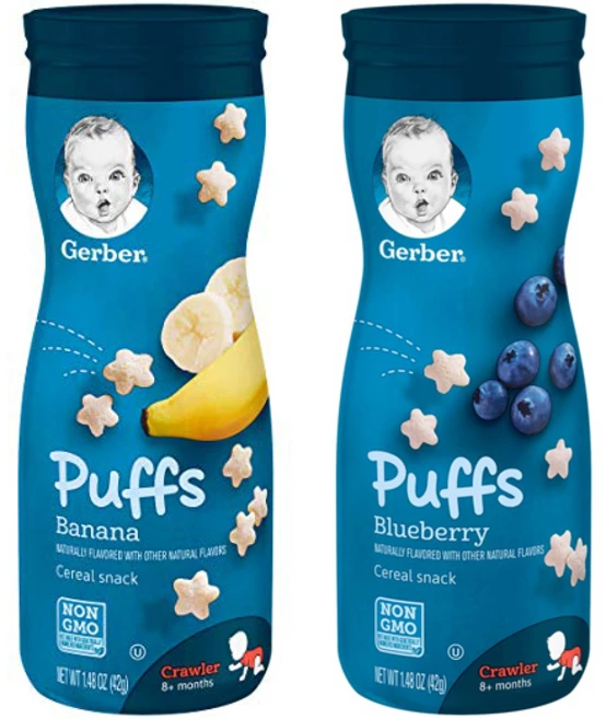 거버 퍼프 시리얼 스낵 42g, 바나나(Banana) + 블루베리(Blueberry), 1개 - 쿠팡