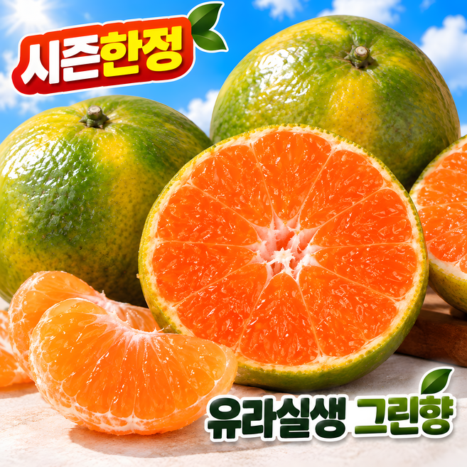 [제주산지직송] 꿀Brix 유라실생 그린향 감귤, 1박스, 3kg