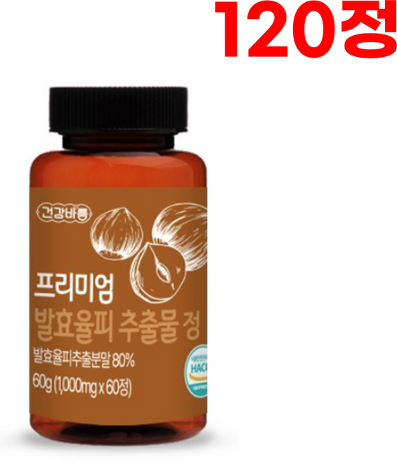 가족건강소 발효율피 밤 속 껍질 추출물 엘라그산 프리미엄1000mg 60정, 2개