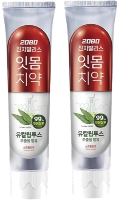 2080 진지발리스 스트롱민트향 잇몸치약, 150g, 2개