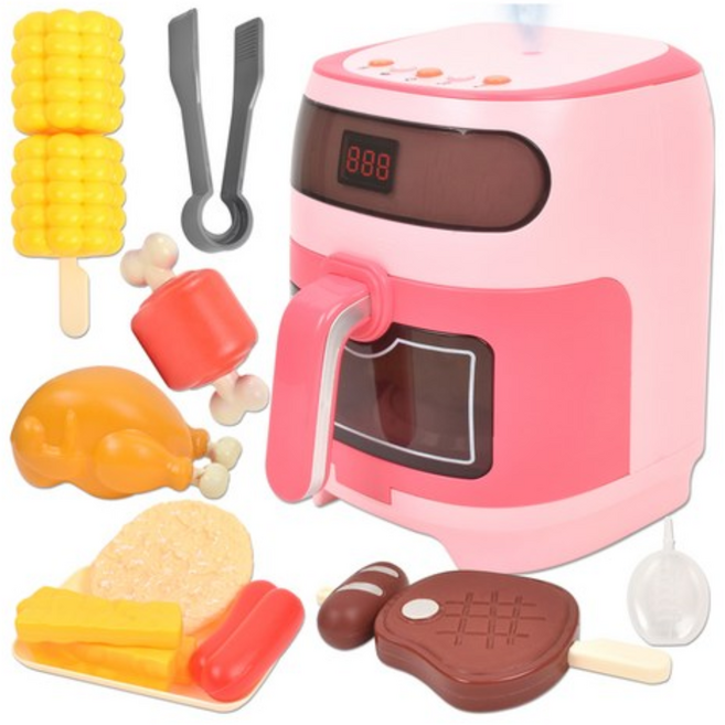 오즈토이 수증기가 나오는 스팀 쿠킹 에어프라이어, 핑크, 1세트