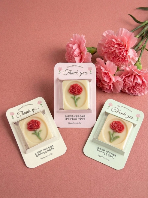 디유 어버이날 수제 초콜릿 만들기 선물 세트DIY 카네이션 어린이집 체험 키트 2종, 01.마음 담은 카네이션