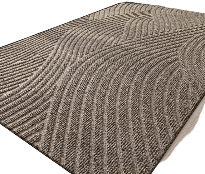 하이븐 갤러리 현관 발매트 미끄럼방지, 물결브라운, 1개