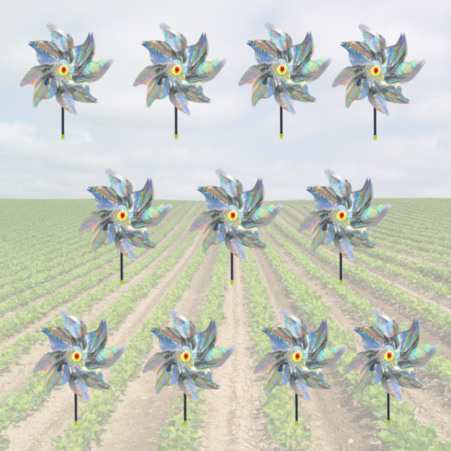 조류 새 비둘기 참새 퇴치 바람개비 반사테이프, 실버10개