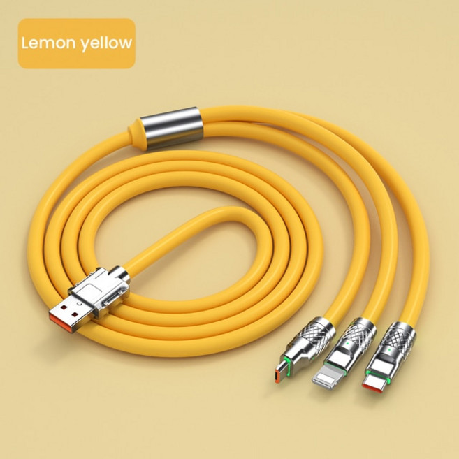 고속충전케이블 USB C타입 충전선 3in1 2in1 6A 120W 고속 충전기 케이블 폰 마이크로 8 핀 충전 화웨이 삼성 샤오미 와이어 코드, 1개