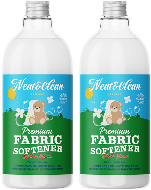 니트앤클린 프리미엄 퍼퓸 섬유유연제 화이트머스크, 2개, 1L