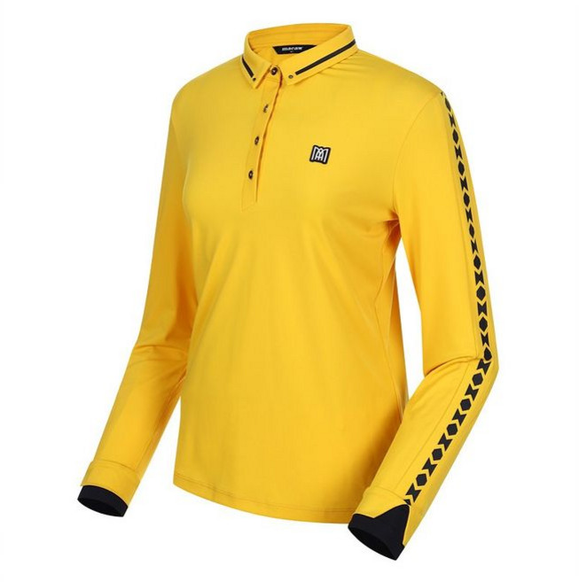 마코 여성 소매 프린트 카라 티셔츠 MMW3TS01