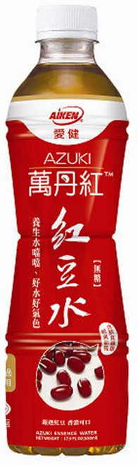 愛健 萬丹紅紅豆水 台灣在地紅豆 無糖 24瓶入箱, 24個, 530ml