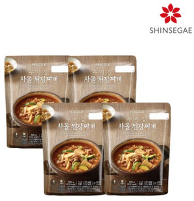 PEACOCK 피코크 우리집 차돌된장찌개 500g x 4입 일반포장, 2kg, 1개