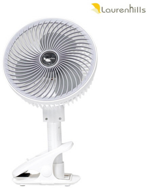 로렌힐스 7인치 무선 집게 유모차 선풍기, 1개, 화이트
