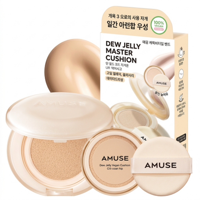 [NEW] 어뮤즈 듀 젤리 마스터 쿠션 리필 기획 바르는 순간 촉촉하고 투명하게, 1개, 02 헬시