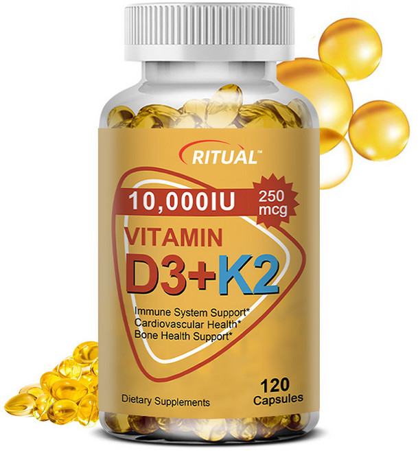비타민 D3 + K2 10 000 IU 병당 60~120정, 120정 × 1개, 1개, 120정