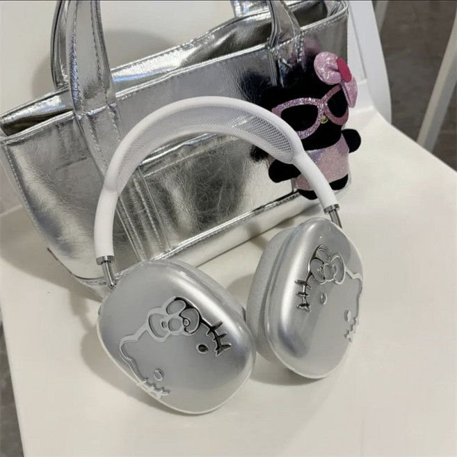 오픈레드 헬로 키티 에어팟 맥스 방수 넘어짐 방지 블링 투명 케이스 2P, 1세트, silver, Hello Kitty