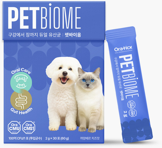 오라틱스 펫바이옴 강아지 유산균 영양제 반려동물 강아지 구강 입냄새, 1개, 구강/치석관리, 30회분