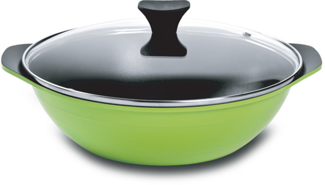 키친아트 파티웍 28 사이즈 전골 냄비 / 가스용, 그린, 1개