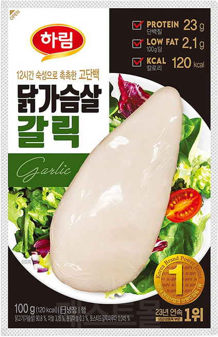 하림 닭가슴살 갈릭, 100g, 1개