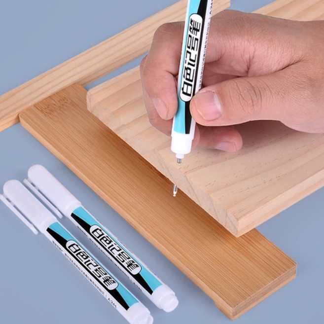 헬퍼툴 작업용 20mm 긴촉마커 유리 타공 마킹펜, 화이트 3개