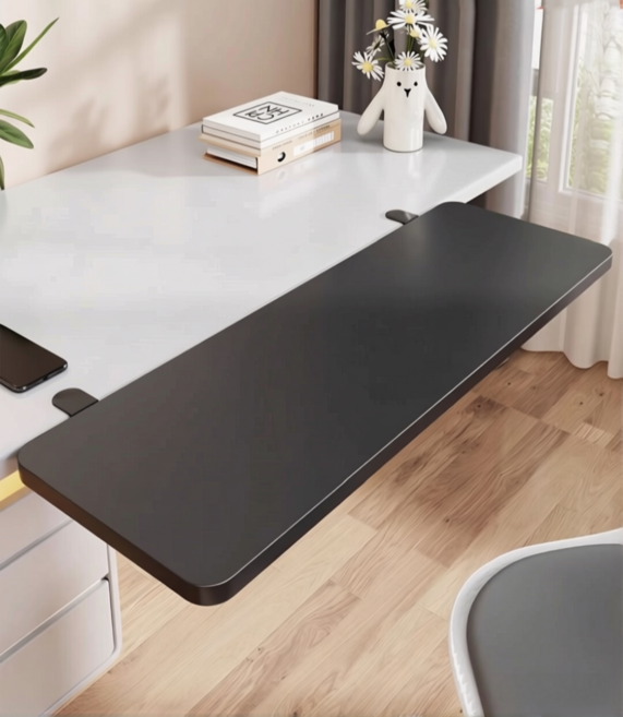 Anystar 폴딩 수납 연장 선반 책상 팔걸이 키보드 받침대, 블랙65*24CM, 1개