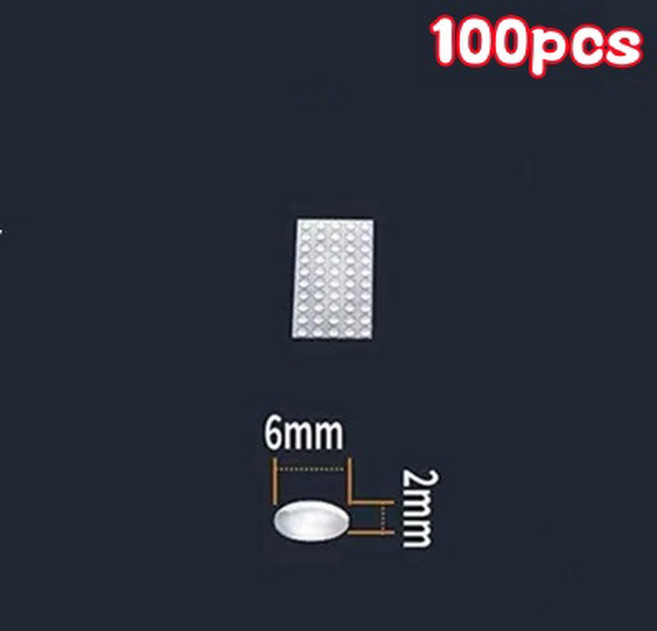 100pcs 캐비닛 도어 범퍼 강력한 자체 접착 클리어 패드 부드러운 실리콘 스톱퍼 음소거 가구 쿠션, 04 6 x 2mm x 100pcs