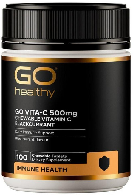 고헬씨 비타-C 500mg 블랙커런트 츄어블 타블렛 GO Healthy Vita-C Blackcurrent Chewable, 1개, 100정