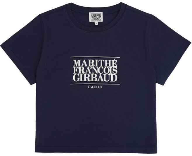 마리떼 프랑소와 저버 마리떼 W 클래식 로고 크롭 티 네이비 1MG24CTS105NVY