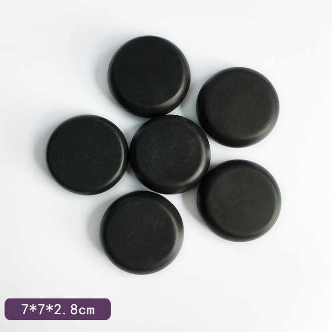 俏麗塑形店 火山養生能量石SPA熱石 砭石背部身體推拿理療熱敷按摩石頭, 1個, 7*7*2.8cm (6個)