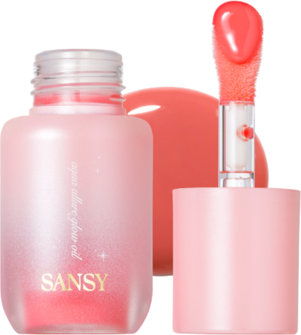 샌시 아쿠아 얼루어 글로우 립 오일, 1개, 02 멜로우 코랄