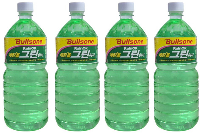 불스원 레인OK 에탄올 그린워셔액, 1.5L, 4개