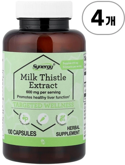 비타코스트 시너지 밀크씨슬 추출물 300mg Vitacost Synergy® Milk Thistle Extract 300 mg 100정 - 쿠팡