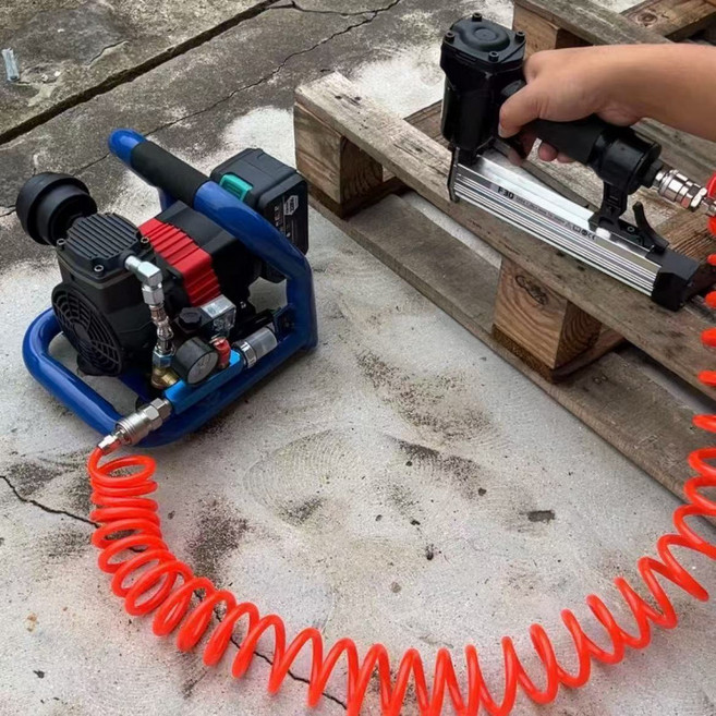 휴대용 미니 공기압축기 저소음 무선 에어콤프레셔 차량 자전거 타이어 공기펌프, B_1.5L 리튬 배터리 목장용 모델, 1개