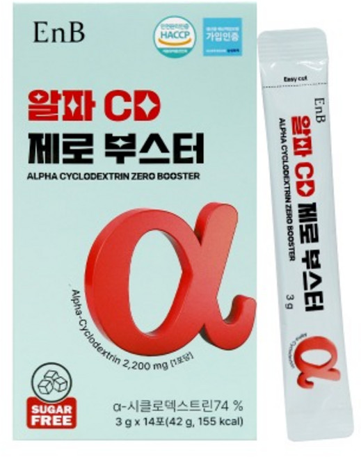 알파CD 제로 부스터 알파시클로덱스트린 난소화성말토덱스트린 이너뷰티 수용성식이섬유, 1박스, 14회분